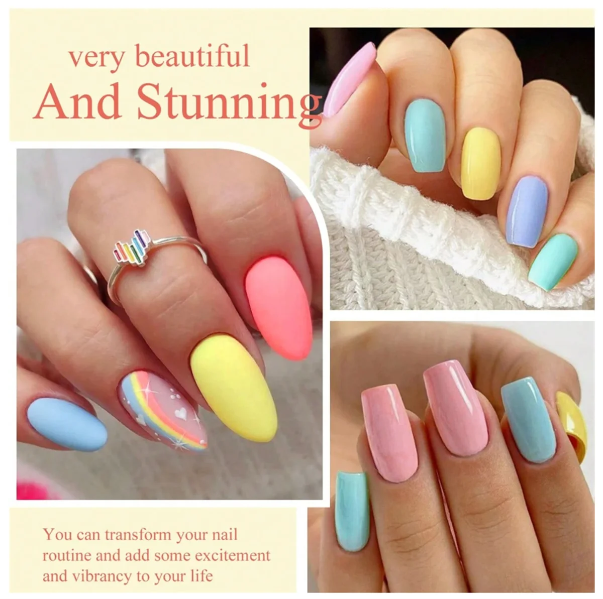 6pcs 8ml Summer Color Gel Nail Polish Set HEMA TPO FREE Semi Permanent Soak Off UV Gel Varnish Nail Art Decoration Nail Supplies