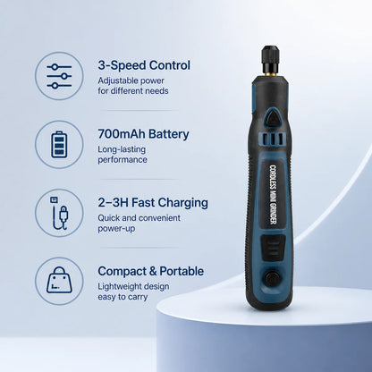 Cordless Mini Grinder Pen, 3-Speed Control Rotary Tool with 700mAh Battery, Compact & Portable for Grinding, Polishing & Engravi