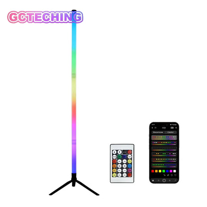 120CM LED RGB Floor Lamp Bar, Sound Pickup Ambient Light, Corner Wall Light for Bedroom, E-Sports Room Live Atmosphere Lamp