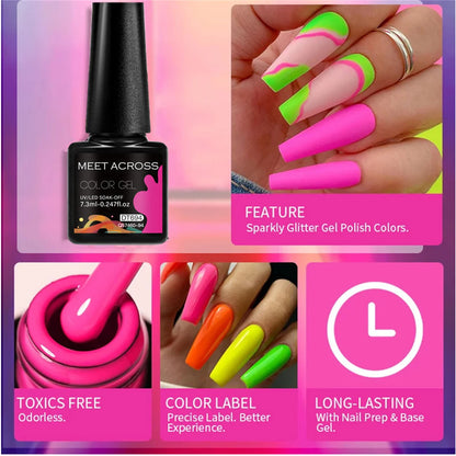 6pcs Gel Nail Polish Set HEMA TPO FREE Semi Permanent Soak Off UV Gel Varnish Nail Art Decoration Summer Nails DIY Nail Supplies
