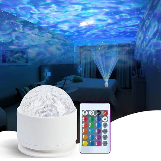 Aurora Waves LED Projector Light Remote Control Night Light 16 Color Effects Suitable for Bedroom Game room Home Theater Decor