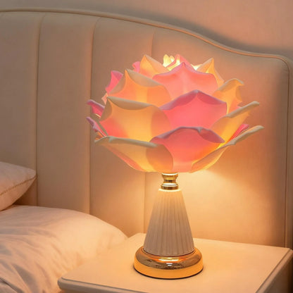 Rose Petal Shaped Desk Lamp Button Switch USB Plug Suitable for Desktop Decoration Bedroom Bedside Night Light Wedding Desk Lamp