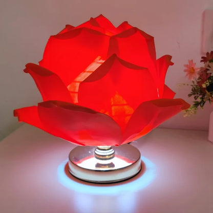 Rose Desk Lamp Novelty Light Decorative Girls Bedroom Lotus Mood Lamps Small Atmosphere Lights with Shade Rooms Decorations