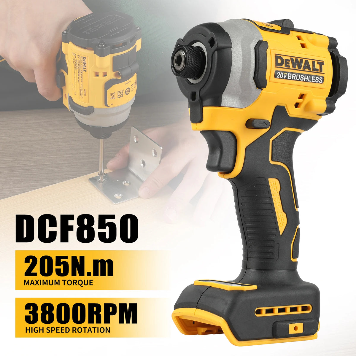 DeWalt Dcd805 Dcf850 DWBAG Lithium Brushless Motor Screwdriver Electric Screwdriver Electric Hand Drill Impact Drill