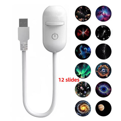 36 Slides Rotatable Galaxy Starry Sky Projector Portable Car Home Decor 2-in-1 Wiring-free Led Atmosphere Lamp Kids Adult Gifts