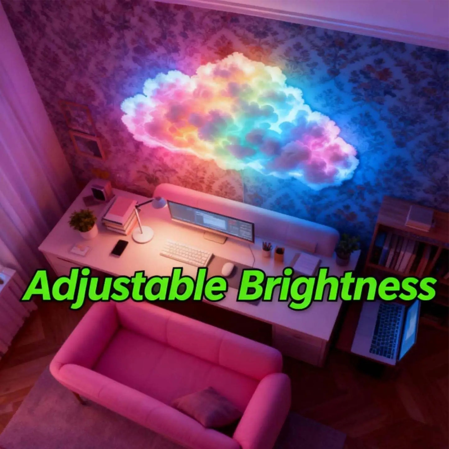 3D LED Thunder Cloud Lamp USB Powered Music Rhythm Night Light for Bedroom Desktop Gaming Room Decor Mood Lighting Gift