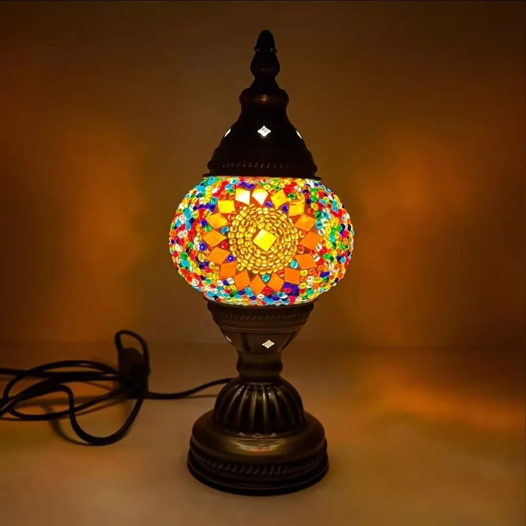 Mosaic Table Lamp Vintage Art Deco Handcrafted Lamparas De Mesa Mosaic Glass Bed Light Lamparas Con Mosaicos Night Lights