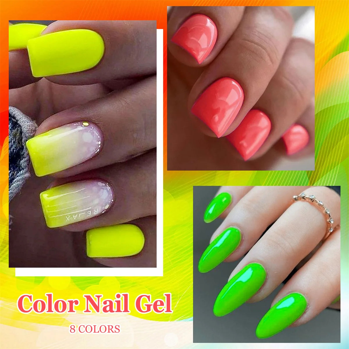6pcs Gel Nail Polish Set HEMA TPO FREE Semi Permanent Soak Off UV Gel Varnish Nail Art Decoration Summer Nails DIY Nail Supplies
