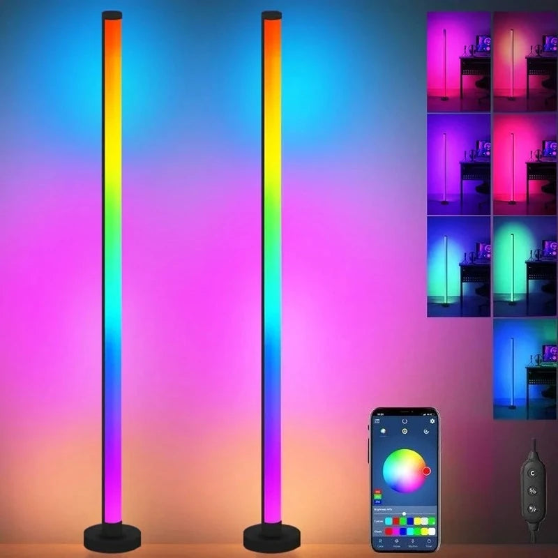 Smart LED Floor Lamp RGB Remote & APP Control Music Sync Corner Lighting Timer Modern Mood Standing Lamp for Living Room Gaming