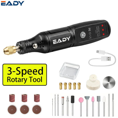 EADY 102PCS Cordless Mini Rotary Tool Kit, USB Rechargeable, for Engraving, Polishing, Sanding, DIY Crafts, Jewelry Making