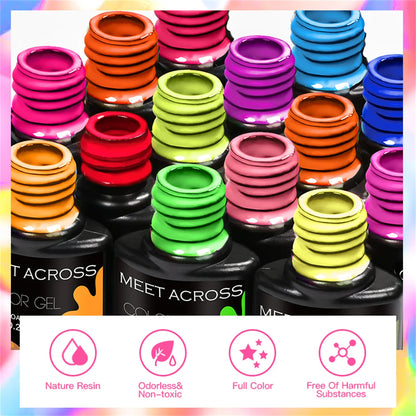 6pcs Gel Nail Polish Set HEMA TPO FREE Semi Permanent Soak Off UV Gel Varnish Nail Art Decoration Summer Nails DIY Nail Supplies