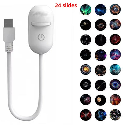 36 Slides Rotatable Galaxy Starry Sky Projector Portable Car Home Decor 2-in-1 Wiring-free Led Atmosphere Lamp Kids Adult Gifts