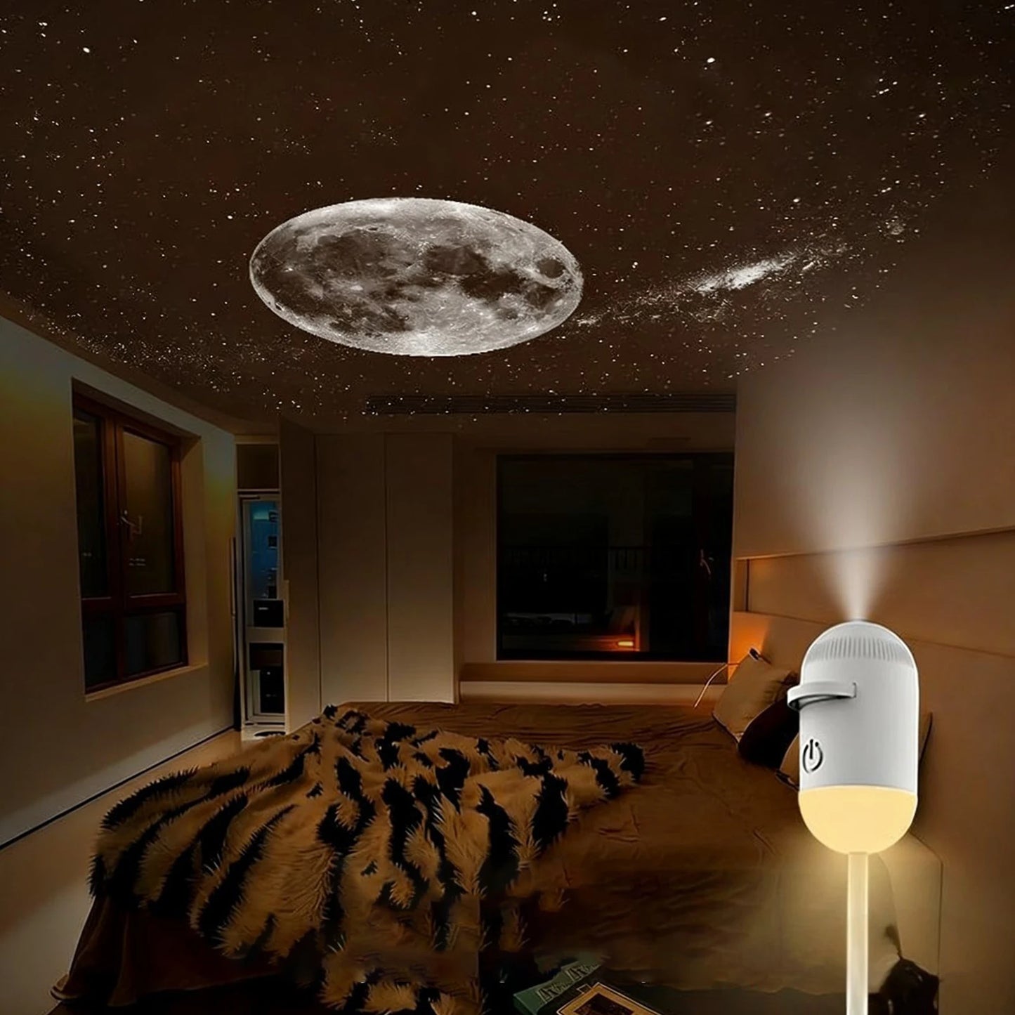 Mini Galaxy Star Projector Night Light Starry Sky Ambient Lamp USB Car Atmosphere Projector Light for Bedroom Sleep & Decoration