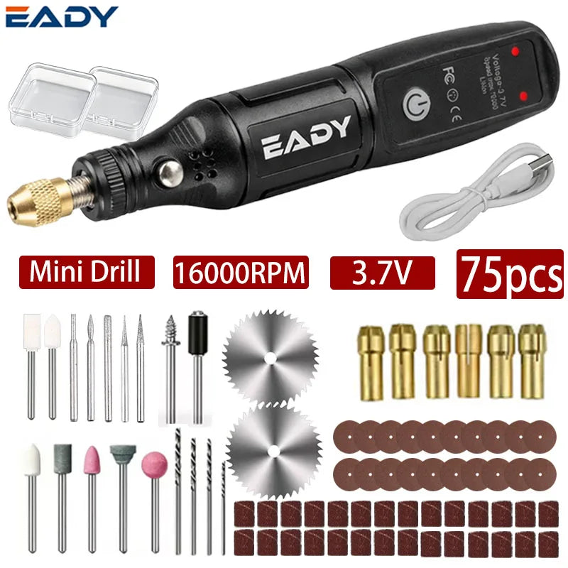 Mini Electric Drill USB Rechargeable Cordless Engraving Pen Dremel Tools Rotary Tool Cordless Hand Drill Mini Polisher for Hand