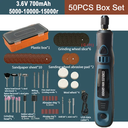 Cordless Electric Drill Micro Rotary Tool 3.6V 5000-10000-15000r Rechargeable Wireless Mini Grinder Mini Drill Engraver Kit