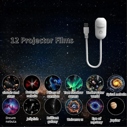 Galaxy Star Projector 2 in 1 Night Light Home Background Atmosphere Lamp Perfect Gift for Boyfriend & Girlfriend