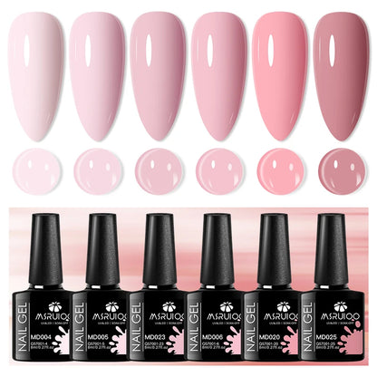 6pcs 8ml Summer Color Gel Nail Polish Set HEMA TPO FREE Semi Permanent Soak Off UV Gel Varnish Nail Art Decoration Nail Supplies
