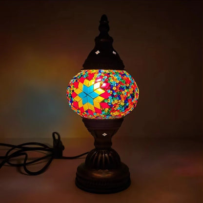 Mosaic Table Lamp Vintage Art Deco Handcrafted Lamparas De Mesa Mosaic Glass Bed Light Lamparas Con Mosaicos Night Lights