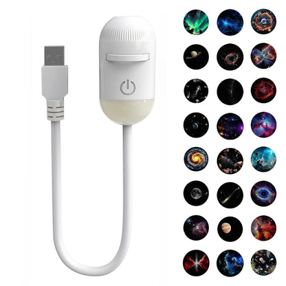 Mini Galaxy Star Projector Night Light Starry Sky Ambient Lamp USB Car Atmosphere Projector Light for Bedroom Sleep & Decoration
