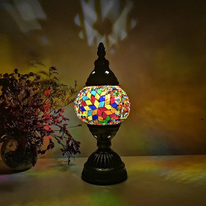 Mosaic Table Lamp Vintage Art Deco Handcrafted Lamparas De Mesa Mosaic Glass Bed Light Lamparas Con Mosaicos Night Lights