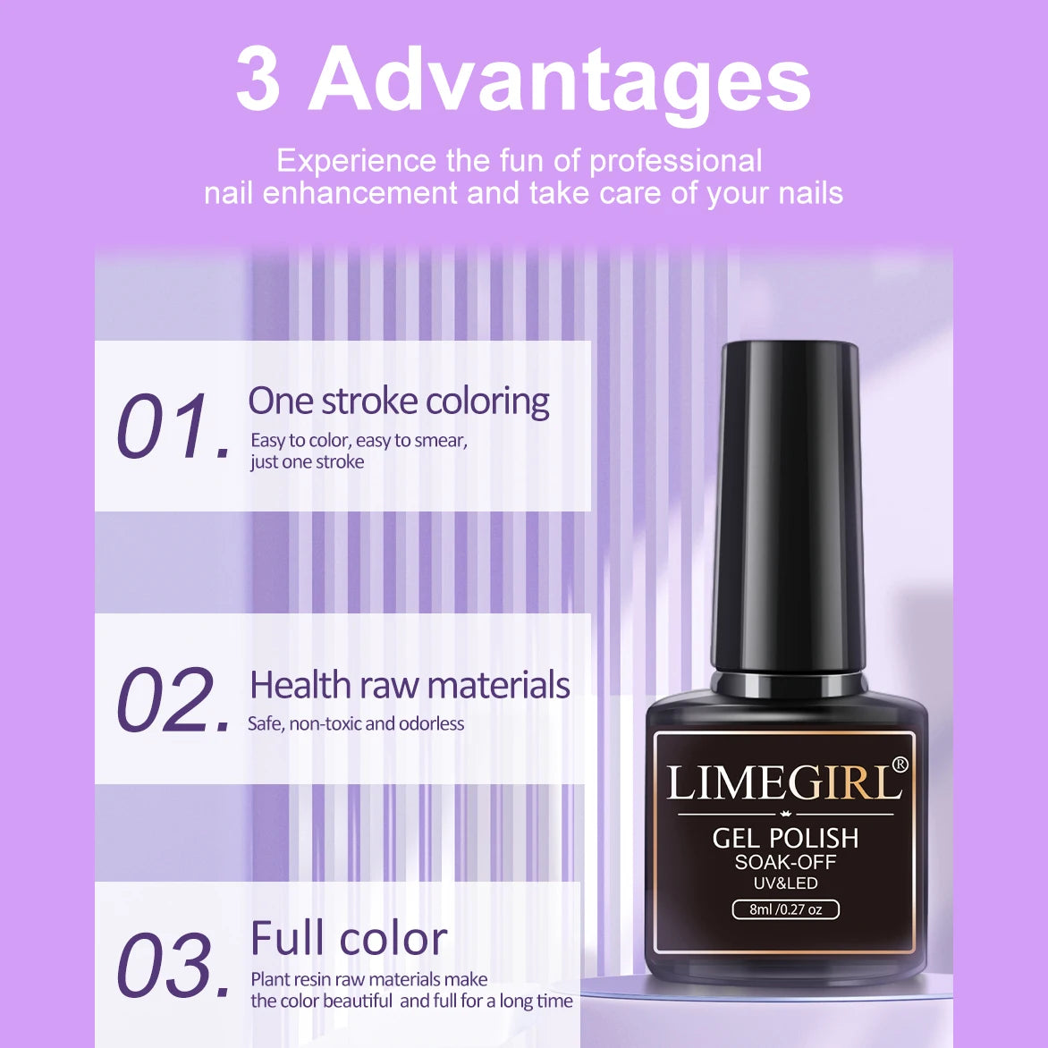 LIMEGIRL 9 Colors Gel Nail Polish Set with UV LED Light Semi-Permanent Soak Gel Varnish Base Coat Polishing Tool Nail Gel Kit