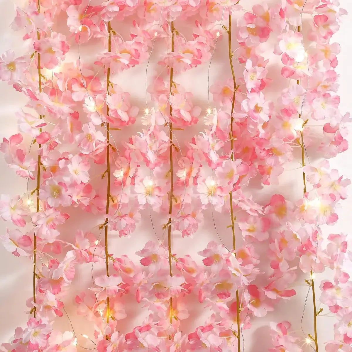10/20/50LEDS Cherry Blossom String Light Garland Artificial Flower Vines Fairy Lights for Bedroom Wedding Party Holiday Dec