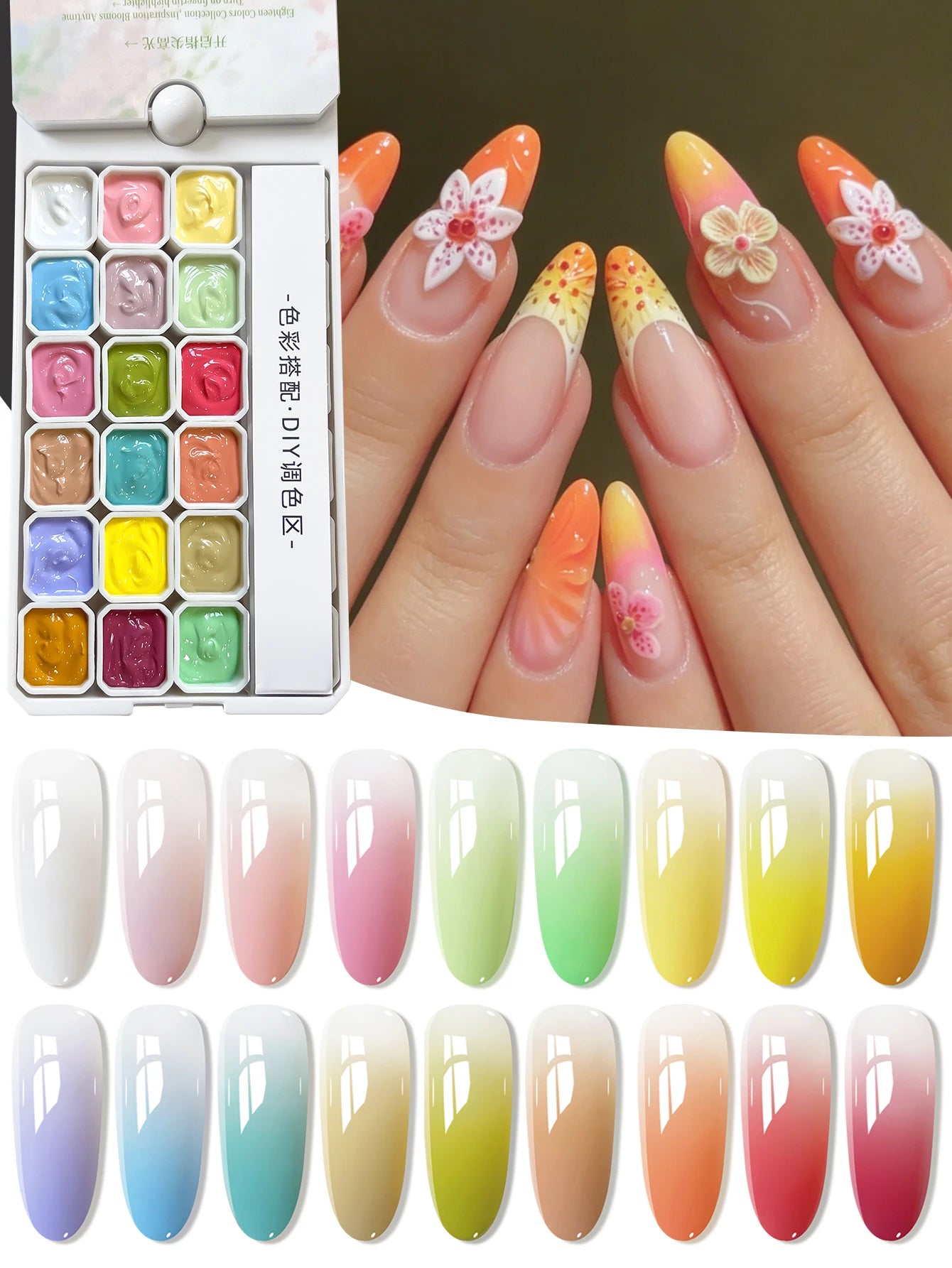 XEIJAYI 18 Color Gel Patting Gel Fashion High Saturation Gloss Nail Gel UV/LED Nail DIY Essential Female Holiday Gift