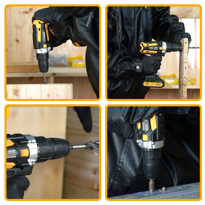 LYUWO 12/16.8/21V Cordless Drill Rechargeable Electric Screwdriver Lithium Battery Household Multi-function 2 Speed Power Tools