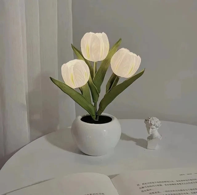 LED Tulip Lamp Night Simulation Flower Atmosphere Desk Light Room Table Decoration Lamp Gift for Girl friend