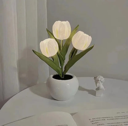 LED Tulip Lamp Night Simulation Flower Atmosphere Desk Light Room Table Decoration Lamp Gift for Girl friend