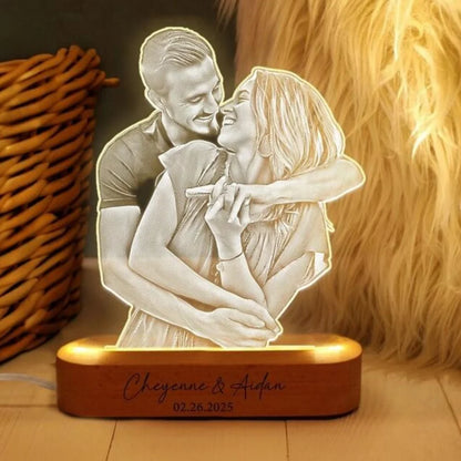Anniversary Women Men Couples Gifts Custom Photo Lamp Love Frame Personalized Acrylic Plaque Valentine's Day 3D Night Light Gift