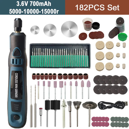 Cordless Electric Drill Micro Rotary Tool 3.6V 5000-10000-15000r Rechargeable Wireless Mini Grinder Mini Drill Engraver Kit