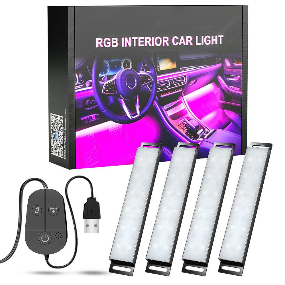 Car Interior Ambient Foot Well Light In Car APP Control Neon LED Down Car Light for Car Inside Ambient Lighting Auto Neon Lights