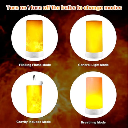 LED Remote Control Flame Effect Table Lights Rechargeable Portable Night Light Fire Flickering Desk Lamp