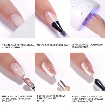 XEIJAYI 6Pcs 15ml Moonlight Tide Cat Eye Nail Gel Set Semi-permanent Nail Soak UV LED Nail Salon DIY Nail Gel