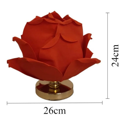 Rose Desk Lamp Novelty Light Decorative Girls Bedroom Lotus Mood Lamps Small Atmosphere Lights with Shade Rooms Decorations