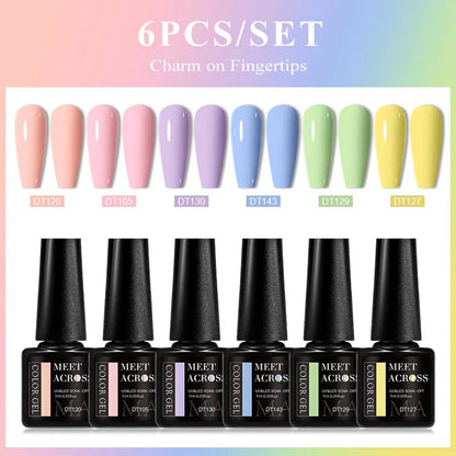 6pcs Gel Nail Polish Set HEMA Free 7ml Semi Permanent Soak Off UV Gel Varnish Nail Art Decoration Christmas Nails Nail Supplies