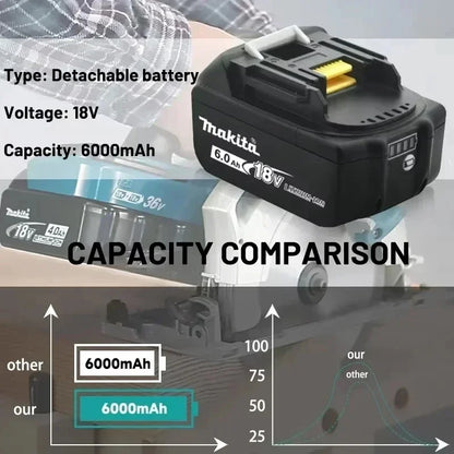 Original makita accessories 6Ah for Makita 18V Battery BL1830B BL1850B BL1850 BL1840 BL1860 BL1815 Replacement Lithium Battery