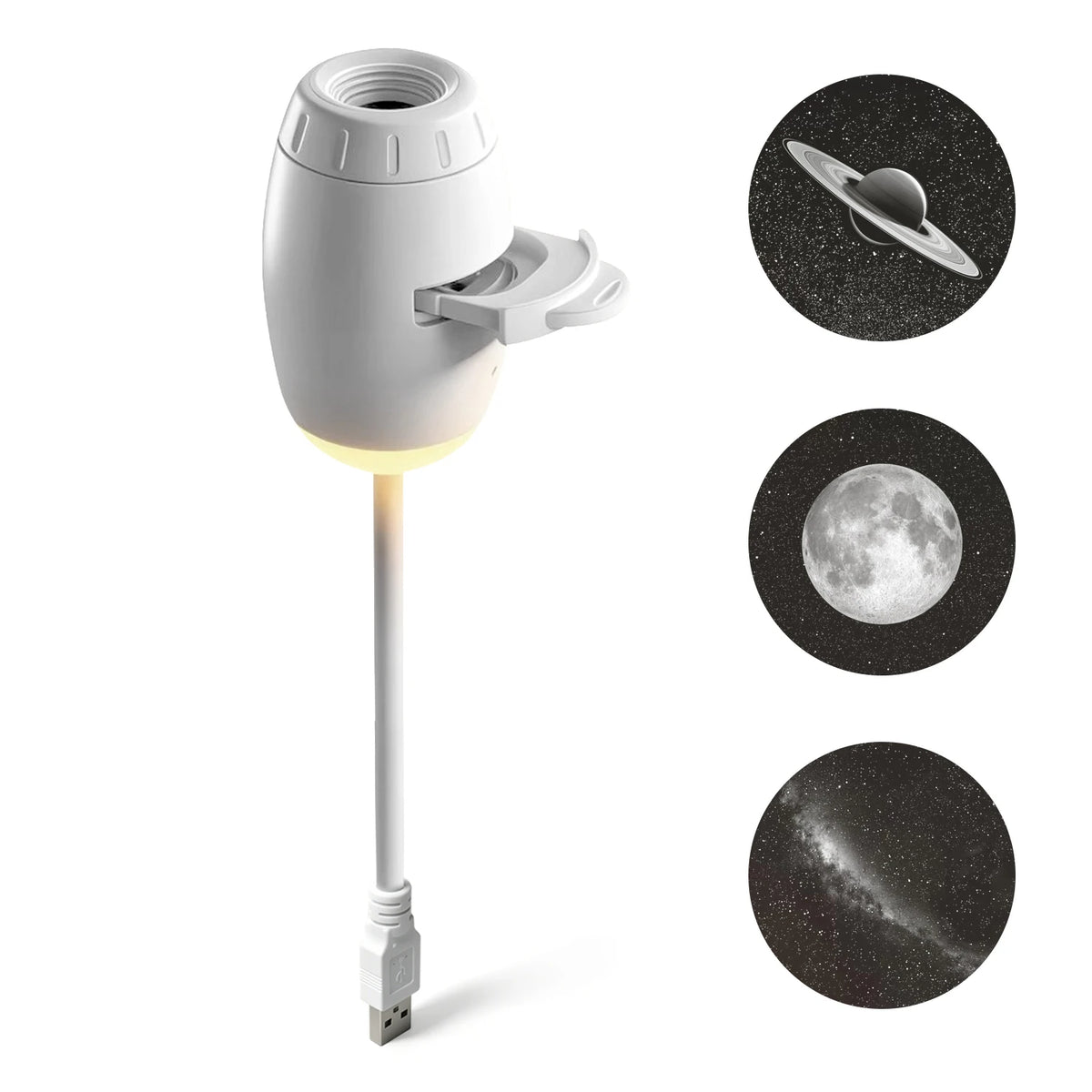 2 in 1 USB Projection Lamp Manual Focus Projector Light Car Ambient Light Room Starry Star Romantic Saturn Galaxy Night Lights
