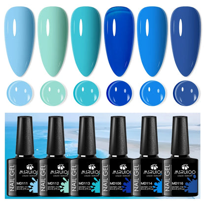 6pcs 8ml Summer Color Gel Nail Polish Set HEMA TPO FREE Semi Permanent Soak Off UV Gel Varnish Nail Art Decoration Nail Supplies