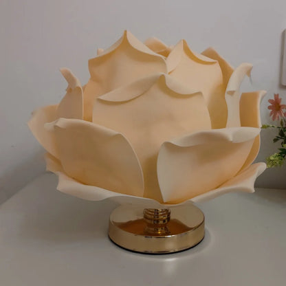 Rose Desk Lamp Novelty Light Decorative Girls Bedroom Lotus Mood Lamps Small Atmosphere Lights with Shade Rooms Decorations