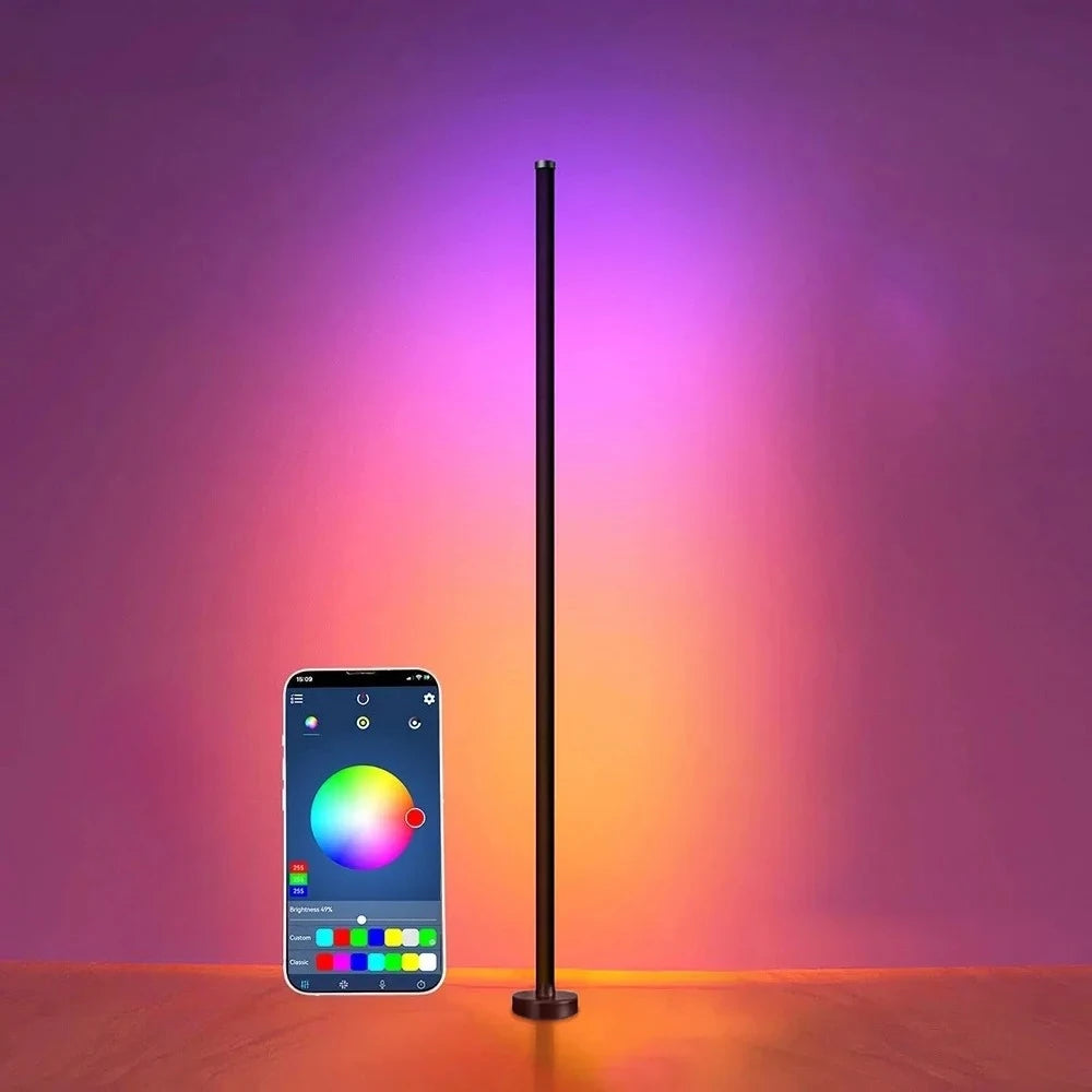 Smart LED Floor Lamp RGB Remote & APP Control Music Sync Corner Lighting Timer Modern Mood Standing Lamp for Living Room Gaming