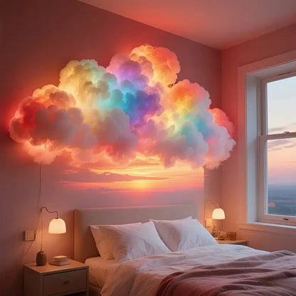 39.3inch 3D Thunder Cloud LED Ambient Light Remote and APP Control DIY Color Changing Light Lamp for Game Room Party Club
