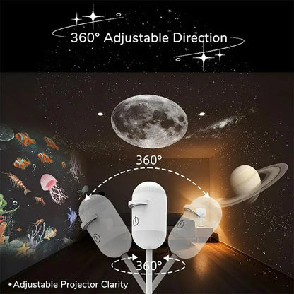 2-in-1 Mini Galaxy Star Projector Night Light – Starry Sky Ambient Lamp, Perfect Gift for Kids, Ideal for Bedroom Sleep