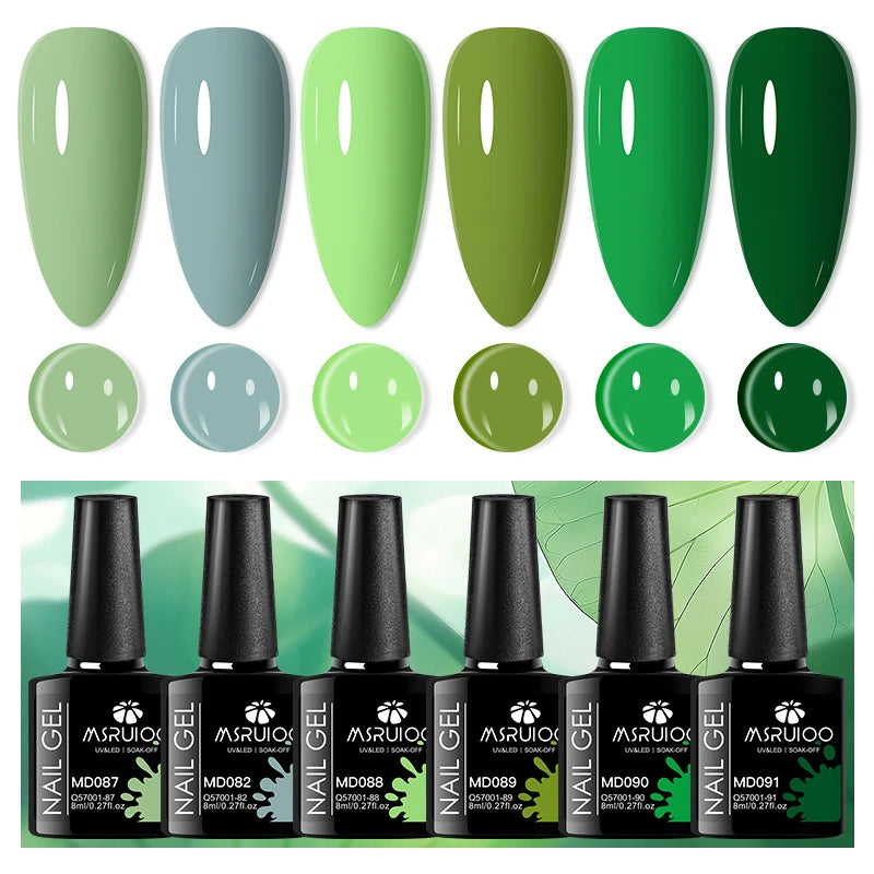 6pcs 8ml Summer Color Gel Nail Polish Set HEMA TPO FREE Semi Permanent Soak Off UV Gel Varnish Nail Art Decoration Nail Supplies