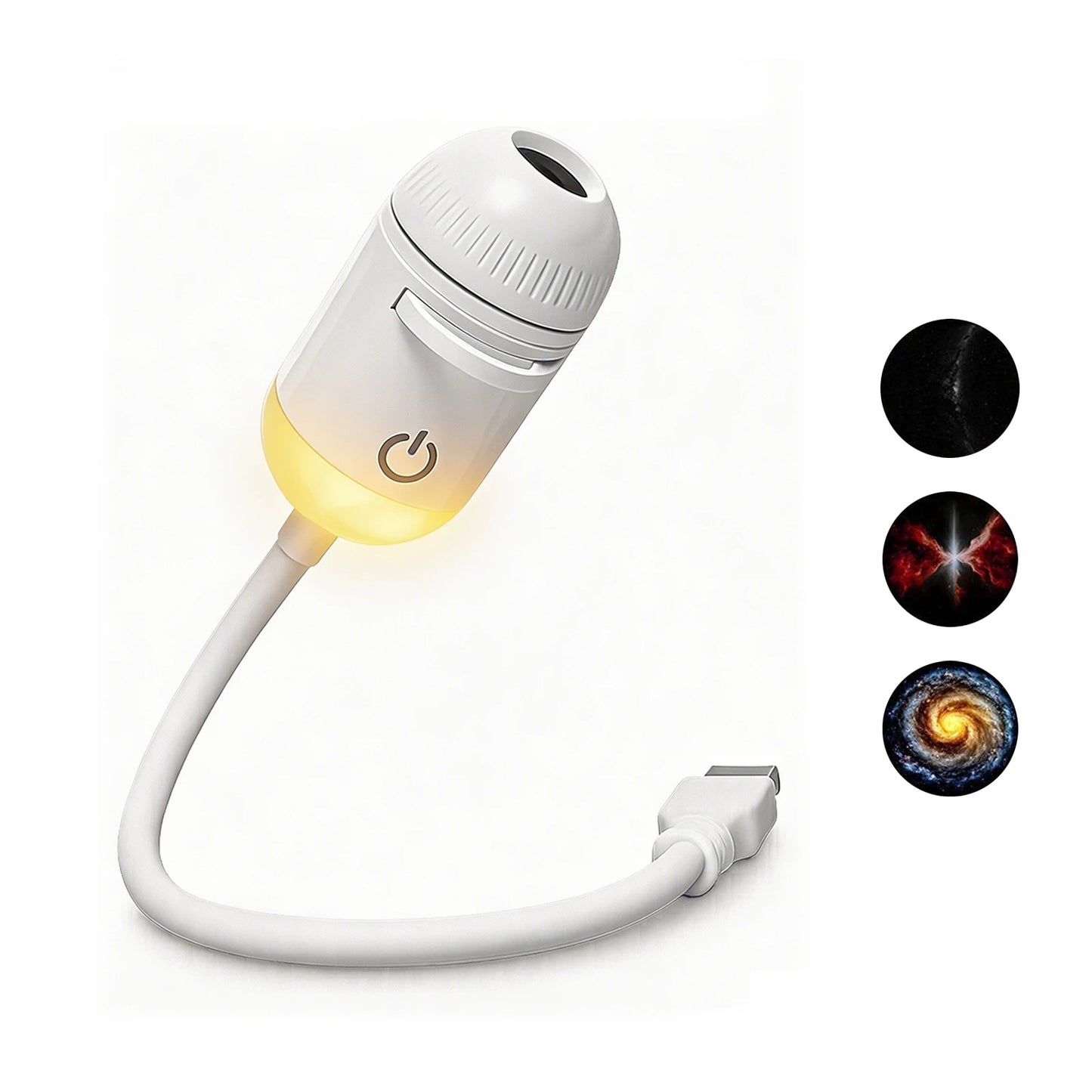 2 in 1 USB Projection Lamp Manual Focus Projector Light Car Ambient Light Room Starry Star Romantic Saturn Galaxy Night Lights