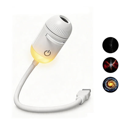 2 in 1 USB Projection Lamp Manual Focus Projector Light Car Ambient Light Room Starry Star Romantic Saturn Galaxy Night Lights