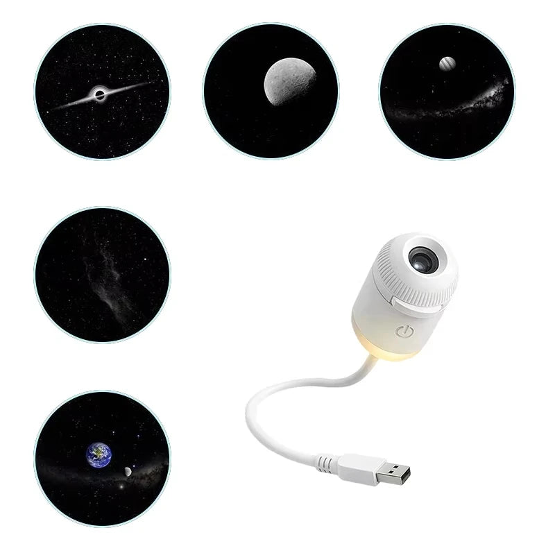 Mini Galaxy Star Projector Two In One Night Light Home Background Atmosphere Light Bedroom Car Decoration Children's Gift