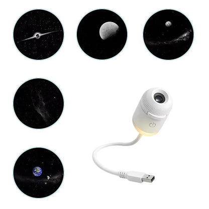 Mini Galaxy Star Projector Two In One Night Light Home Background Atmosphere Light Bedroom Car Decoration Children's Gift
