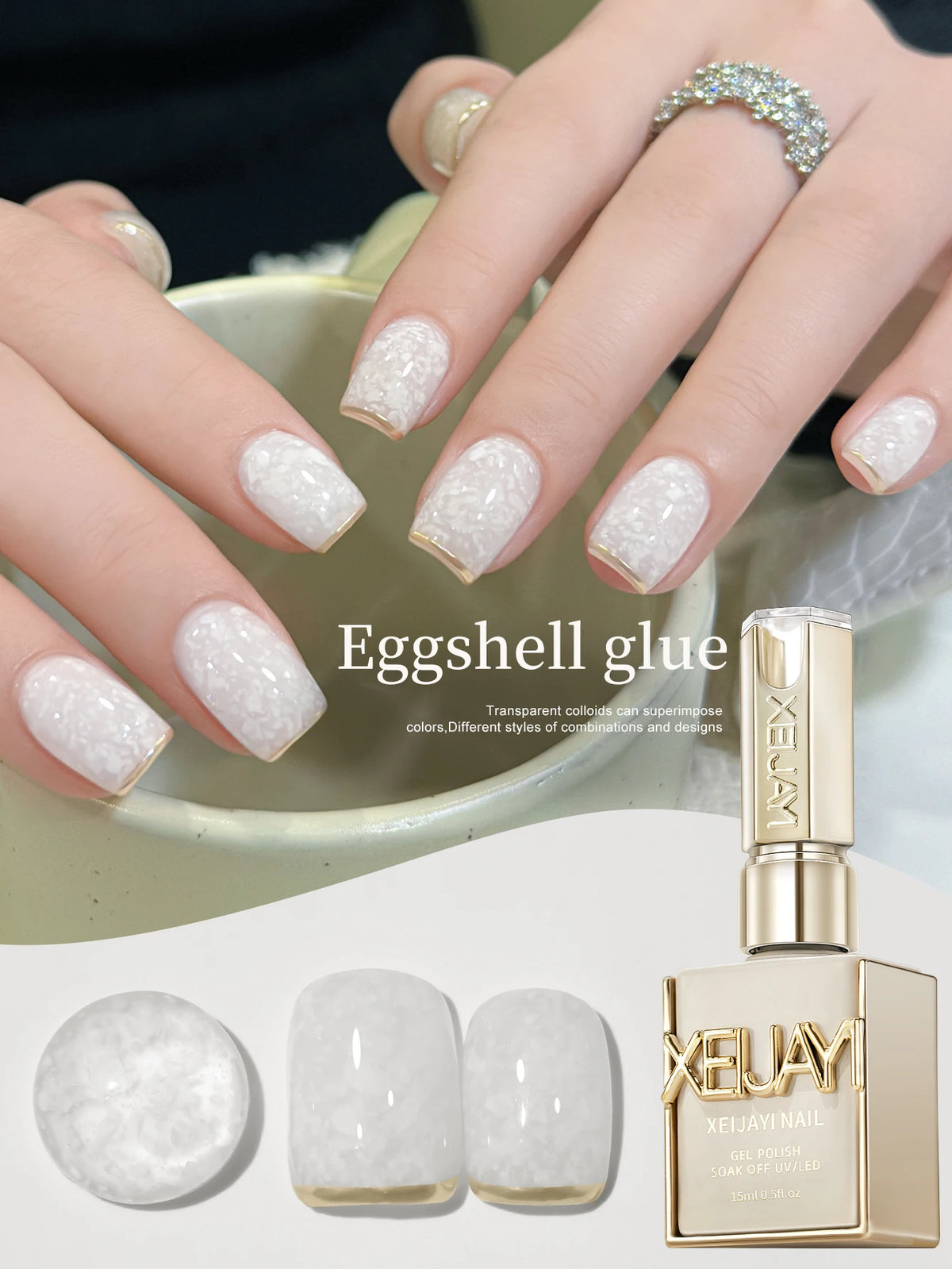 1PC 15ml Eggshell Gel Nail Polish Quail Egg Semi Permanent Nail Gel All For Manicure Soak Off UV LED Gel Varnish Nail Art